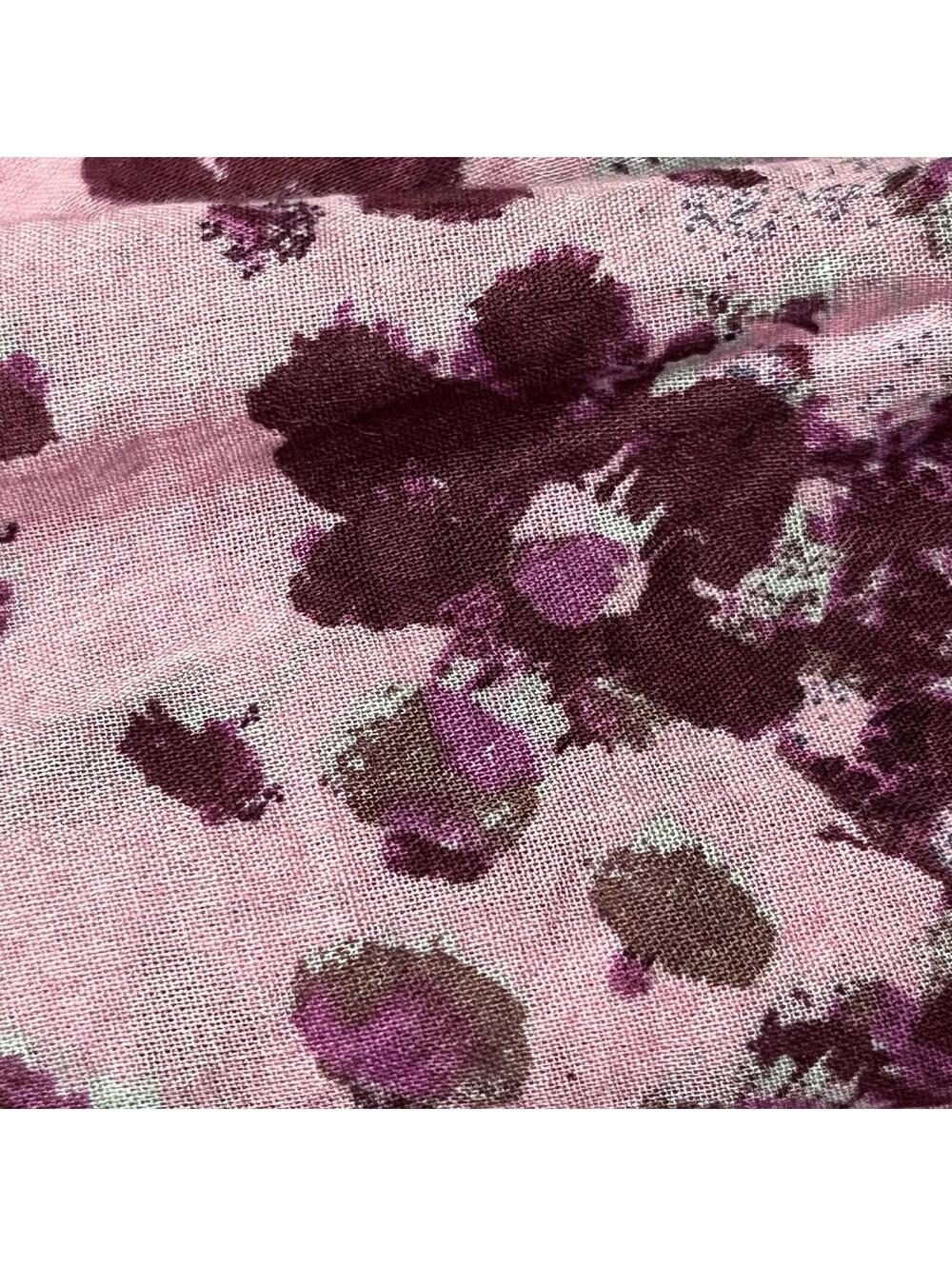 Free People Sundrenched Floral Maxi Dress XL Purple Pink Puff Sleeve Boho Hippie - Picture 7 of 10